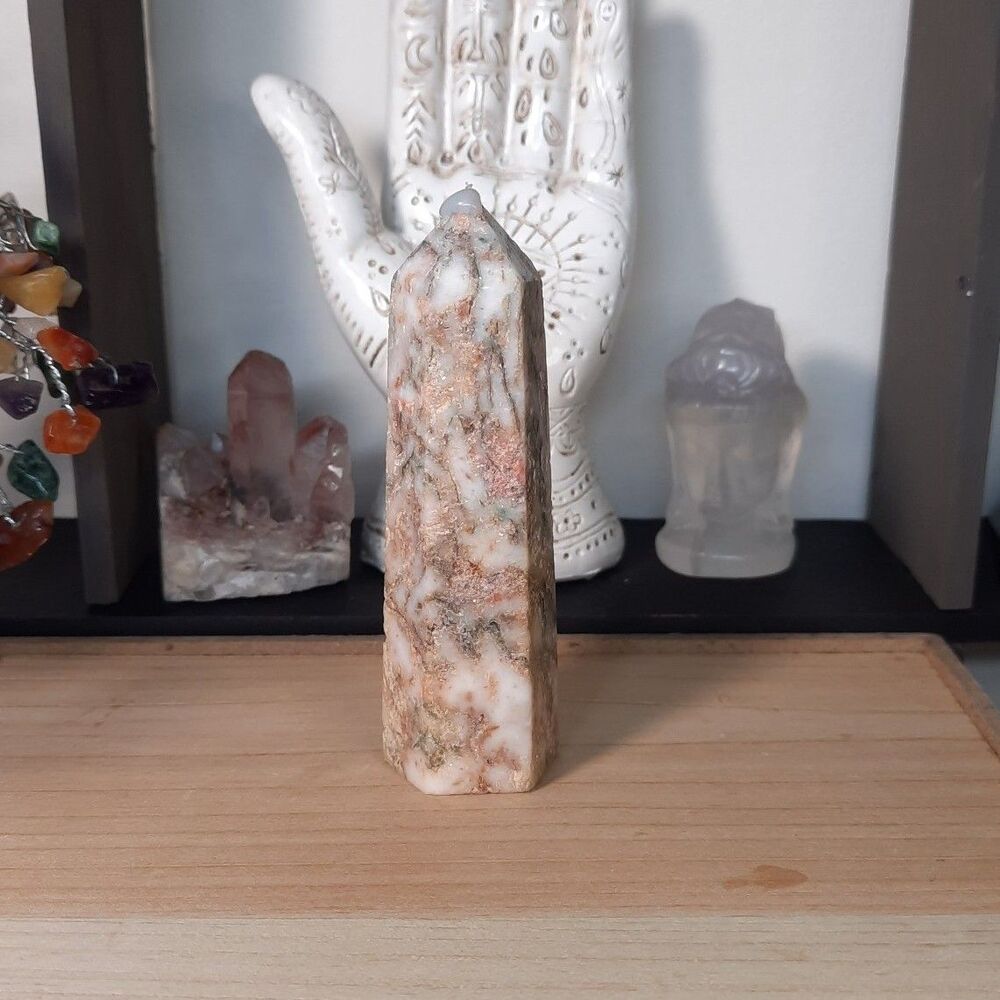 Red Moss Agate Crystal Tower